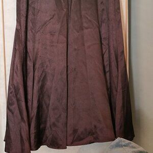 Vintage Womens Dark Brown Satin skirt s/m